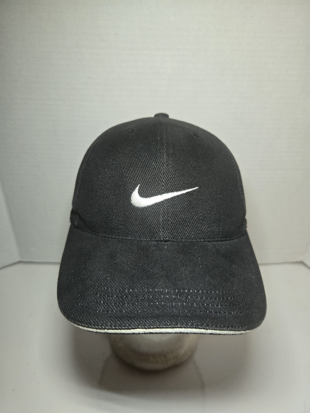 Vintage Youth Nike Black Baseball Cap with White Swoosh